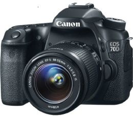 Canon EOS-70D 20.2 MP Camera W/ Canon 18-55mm IS Lens